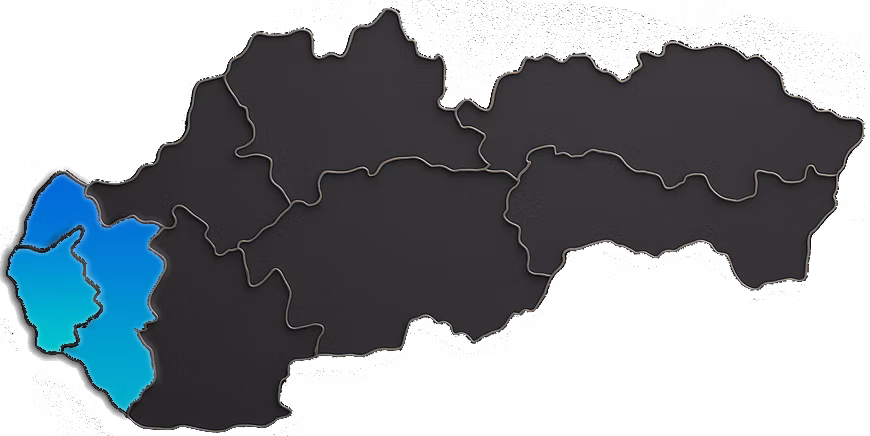 Mapa Bratislavského a Trnavského kraja